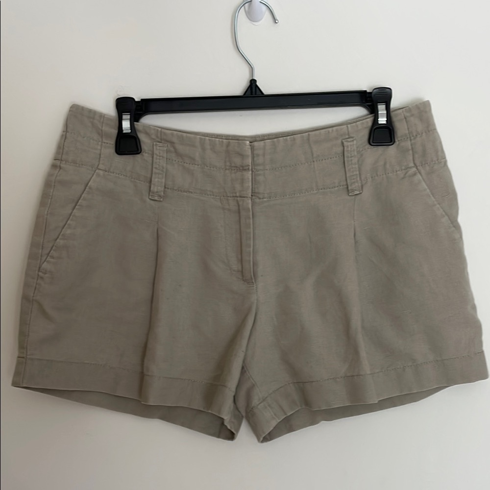 Ann Taylor Tan Linen Cotton Blend Shorts